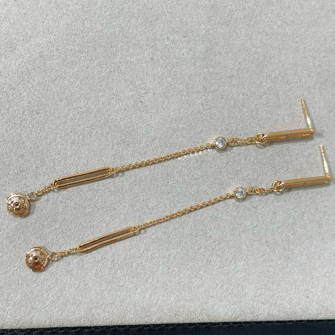 [Stellar Jewelry]CHAINE CHAOS DIAMOND DROP EARRINGS