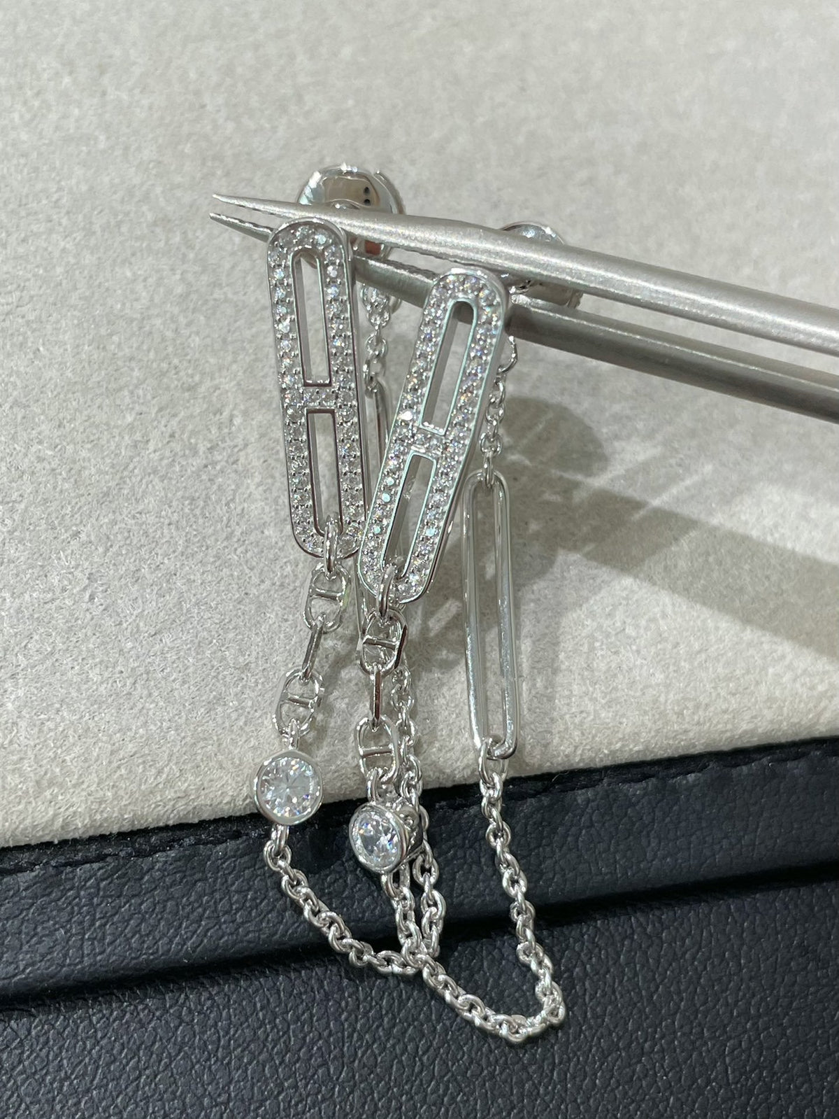 [Stellar Jewelry]CHAINE CHAOS DIAMOND DROP EARRINGS