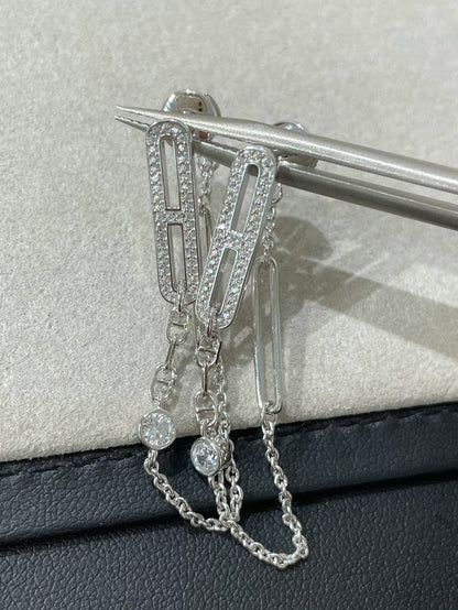 [Stellar Jewelry]CHAINE CHAOS DIAMOND DROP EARRINGS
