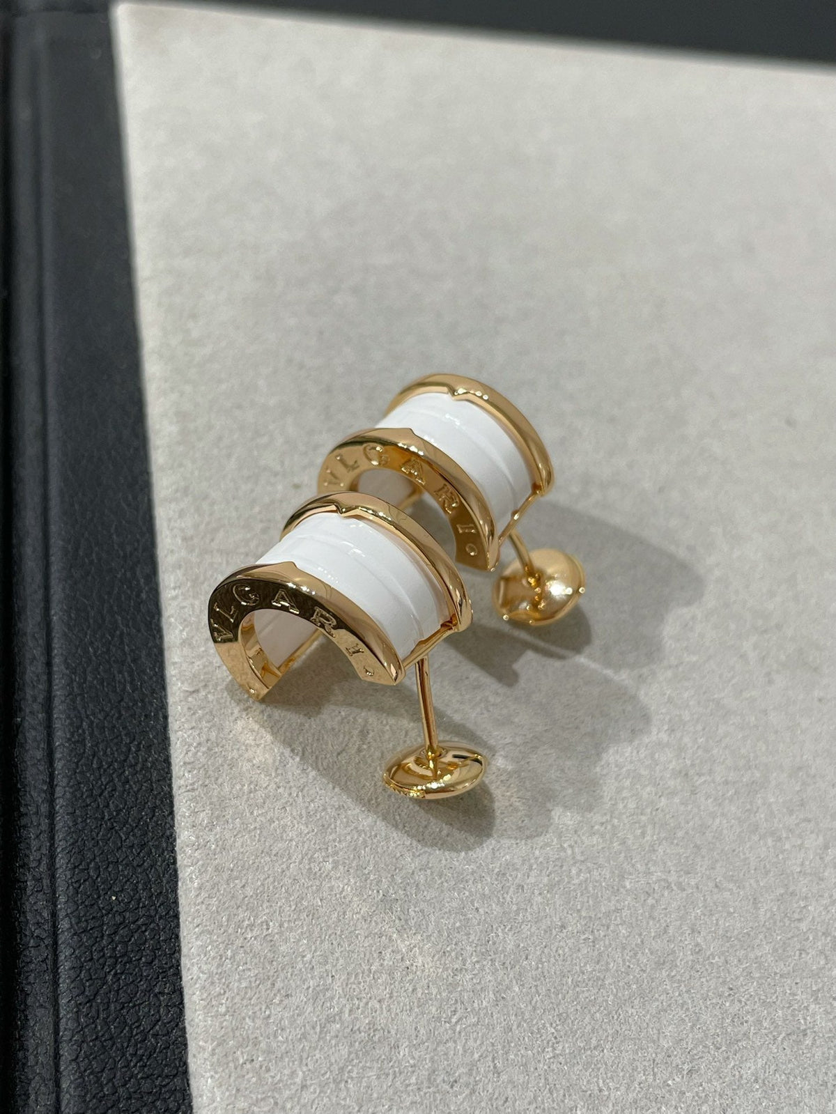 [Stellar Jewelry]ZERO 1 PINK GOLD CERAMIC EARRINGS