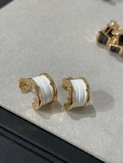 [Stellar Jewelry]ZERO 1 PINK GOLD CERAMIC EARRINGS