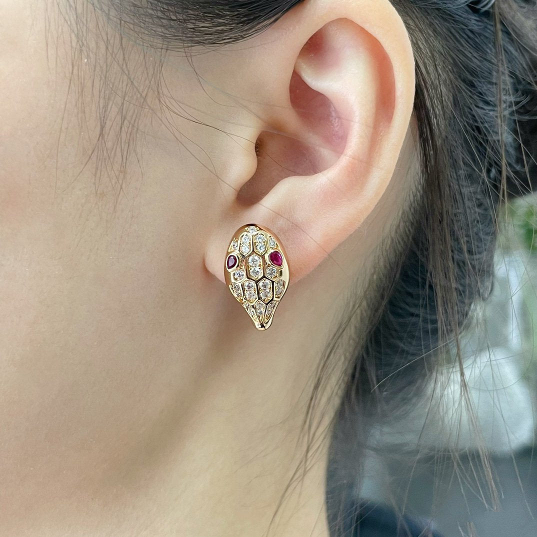 [Stellar Jewelry]SERPENT DIAMOND STUD EARRINGS