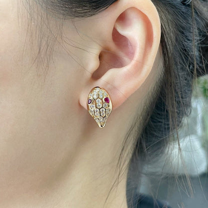 [Stellar Jewelry]SERPENT DIAMOND STUD EARRINGS
