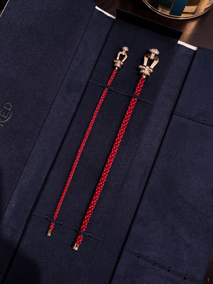 [Stellar Jewelry]FORCE 10 HALF DIAMOND PINK GOLD RED CORDERI LARGE AND MEDIUM MODEL