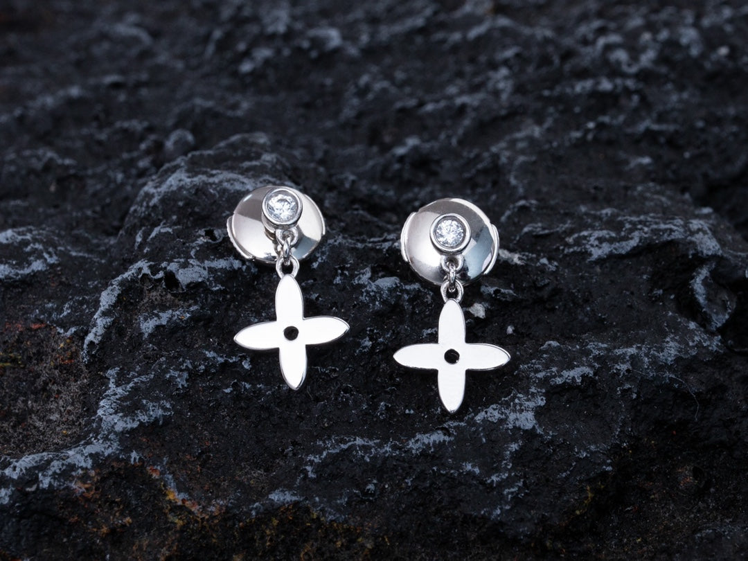 [Stellar Jewelry]VIDYLLE SILVER DIAMOND MINI DROP EARRINGS
