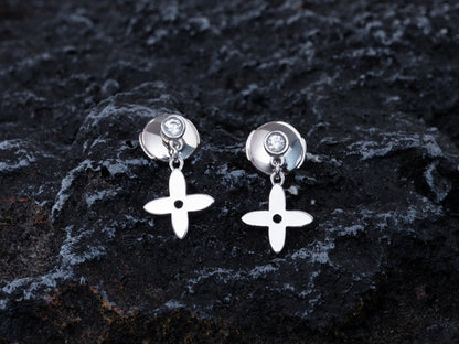 [Stellar Jewelry]VIDYLLE SILVER DIAMOND MINI DROP EARRINGS