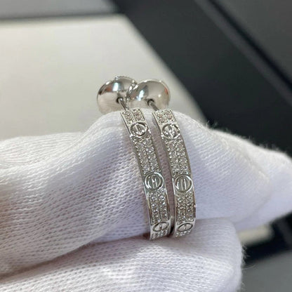 [Stellar Jewelry]LOVE EARRINGS 3.6MM DIAMOND PAVED