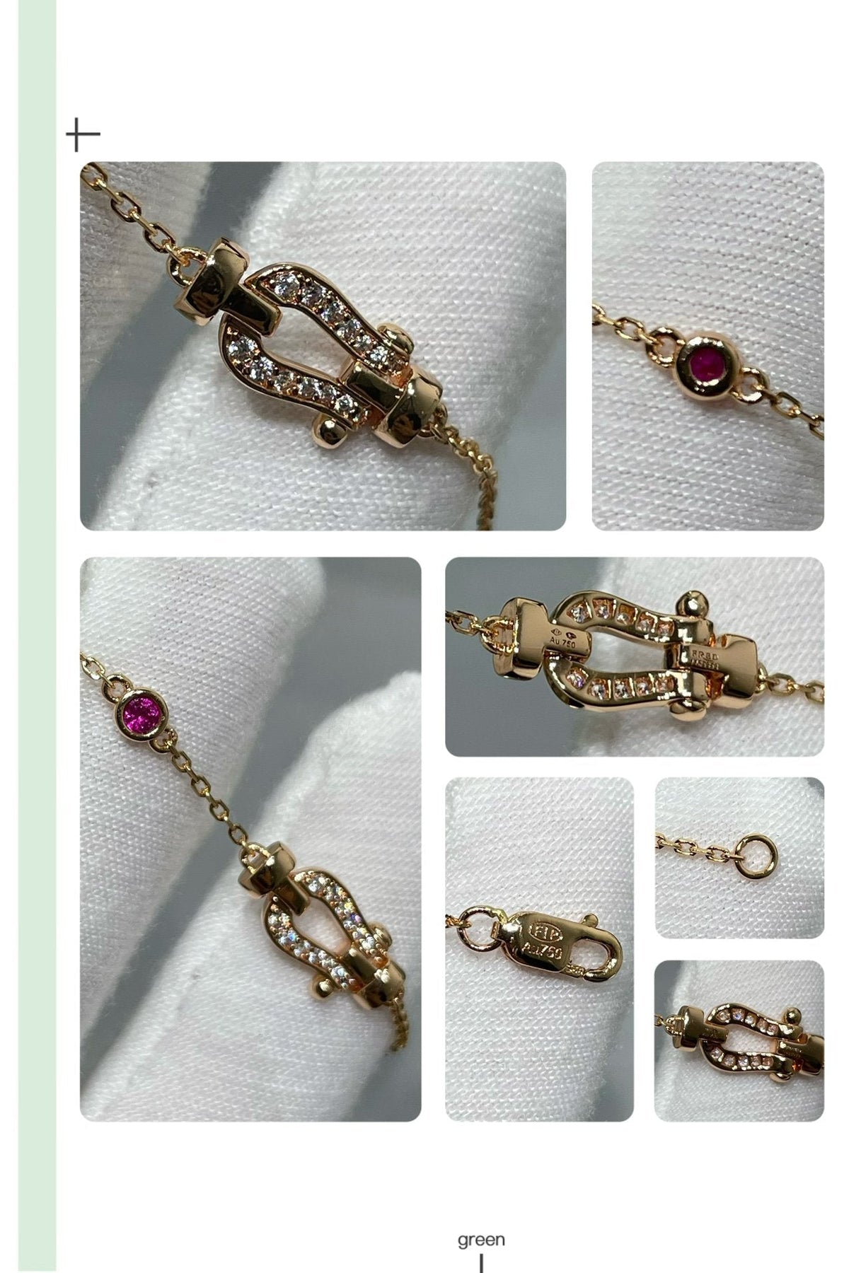 [Stellar Jewelry]FORCE 10 DIAMOND CHAIN LINK PINK GOLD BRACELET