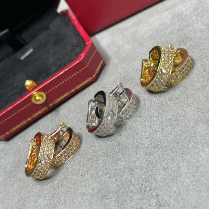 [Stellar Jewelry]LOVE 5.5MM DIAMOND PAVED EARRINGS