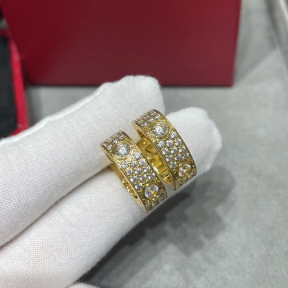 [Stellar Jewelry]LOVE 5.5MM DIAMOND PAVED EARRINGS