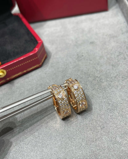 [Stellar Jewelry]LOVE 5.5MM DIAMOND PAVED EARRINGS