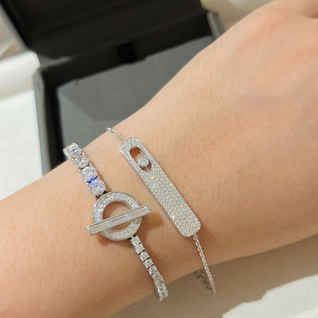 [Stellar Jewelry]MOVE CLASSIQUE DIAMOND PAVED BRACELET(Adjustable)