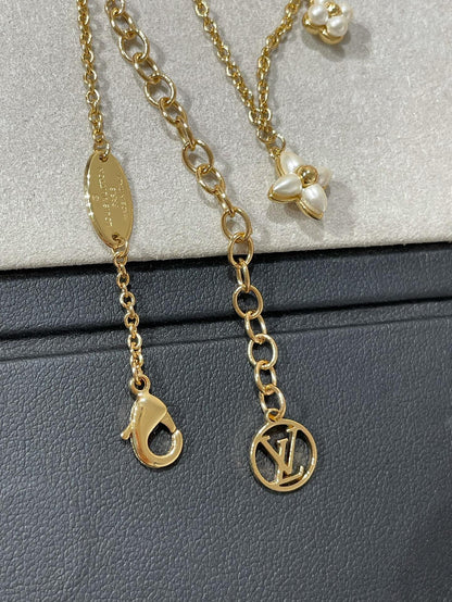 [Stellar Jewelry]FLOWERGRAM GOLD MOP DOUBLE ROW NECKLACE