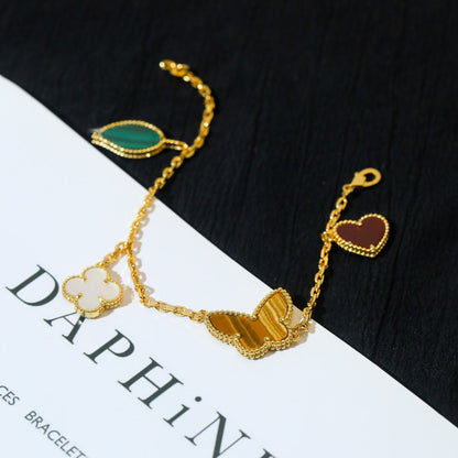 [Stellar Jewelry]LUCKY SPRING 5 MOTIF GOLD BRACELET