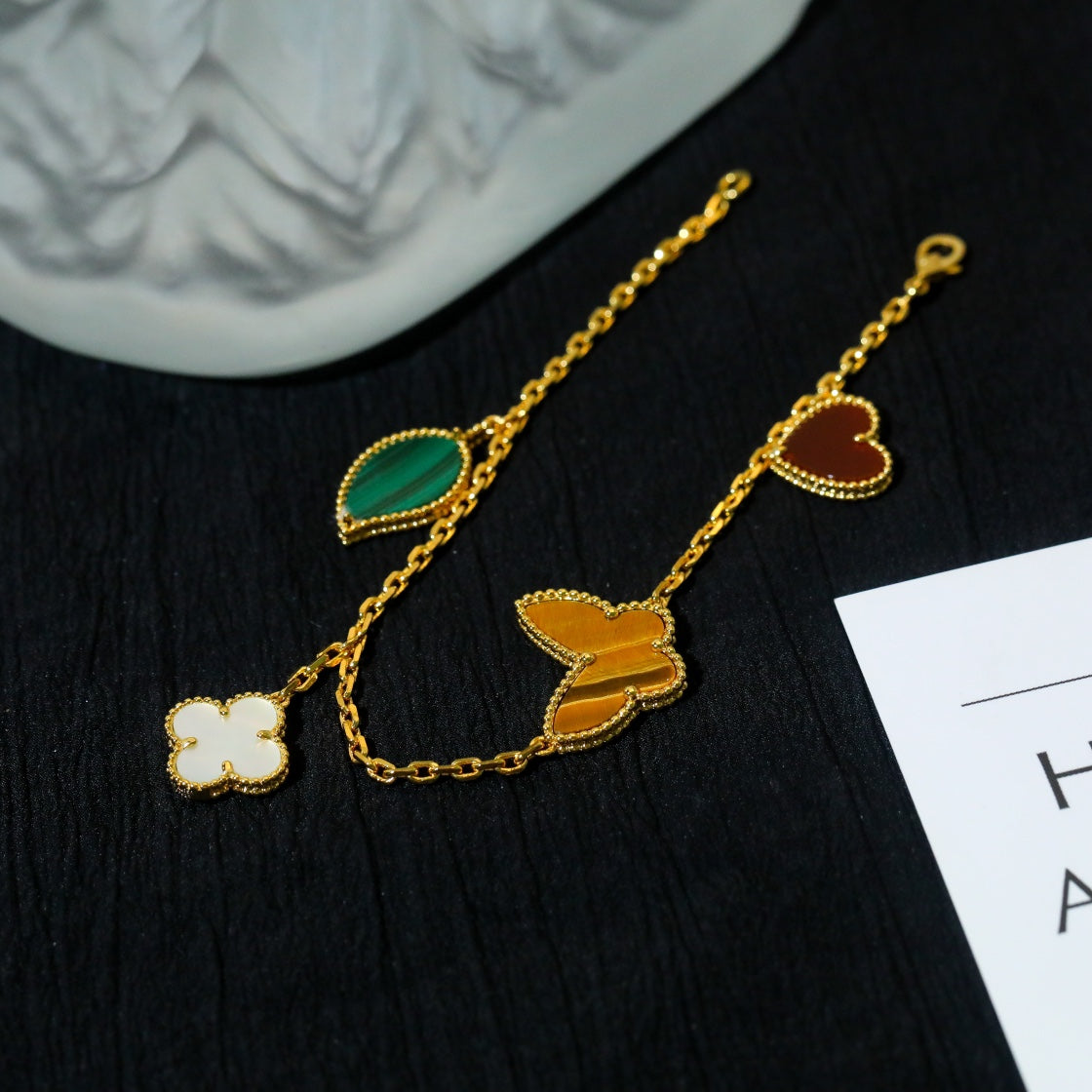 [Stellar Jewelry]LUCKY SPRING 5 MOTIF GOLD BRACELET