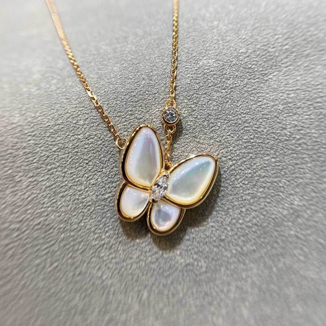 [Stellar Jewelry]BUTTERFLY MOP DIAMOND NECKLACE