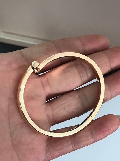 [Stellar jewels]T1 WIDE DIAMOND HINGED BANGLE PINK GOLD