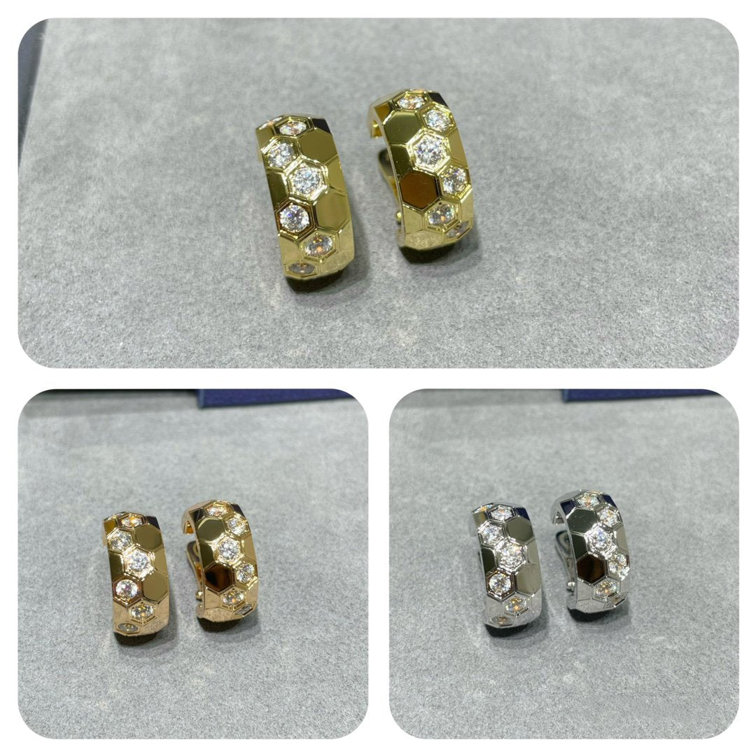 [Stellar Jewelry]BEE LOVE DIAMOND HOOP EARRINGS