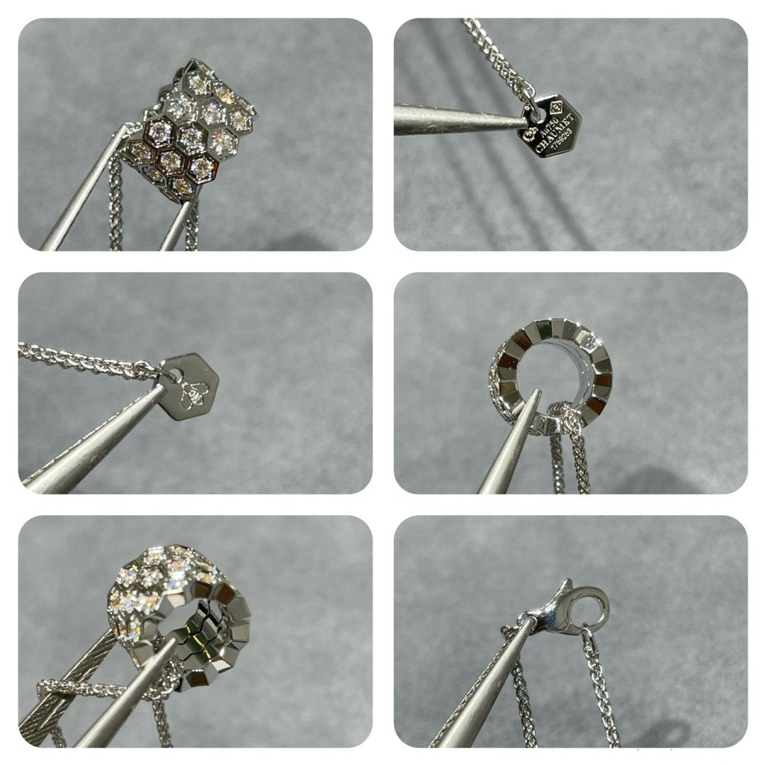 [Stellar Jewelry]BEE LOVE DIAMOND PAVED 3 ROW NECKLACE