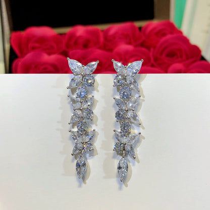 [Stellar jewels]VICTORIA SILVER DIAMOND DROP EARRINGS