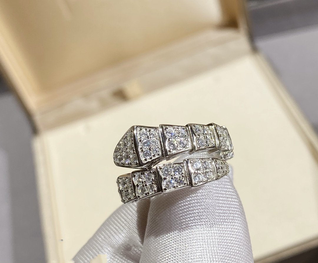 [Stellar Jewelry]SERPENTI RING SILVER DIAMOND PAVED