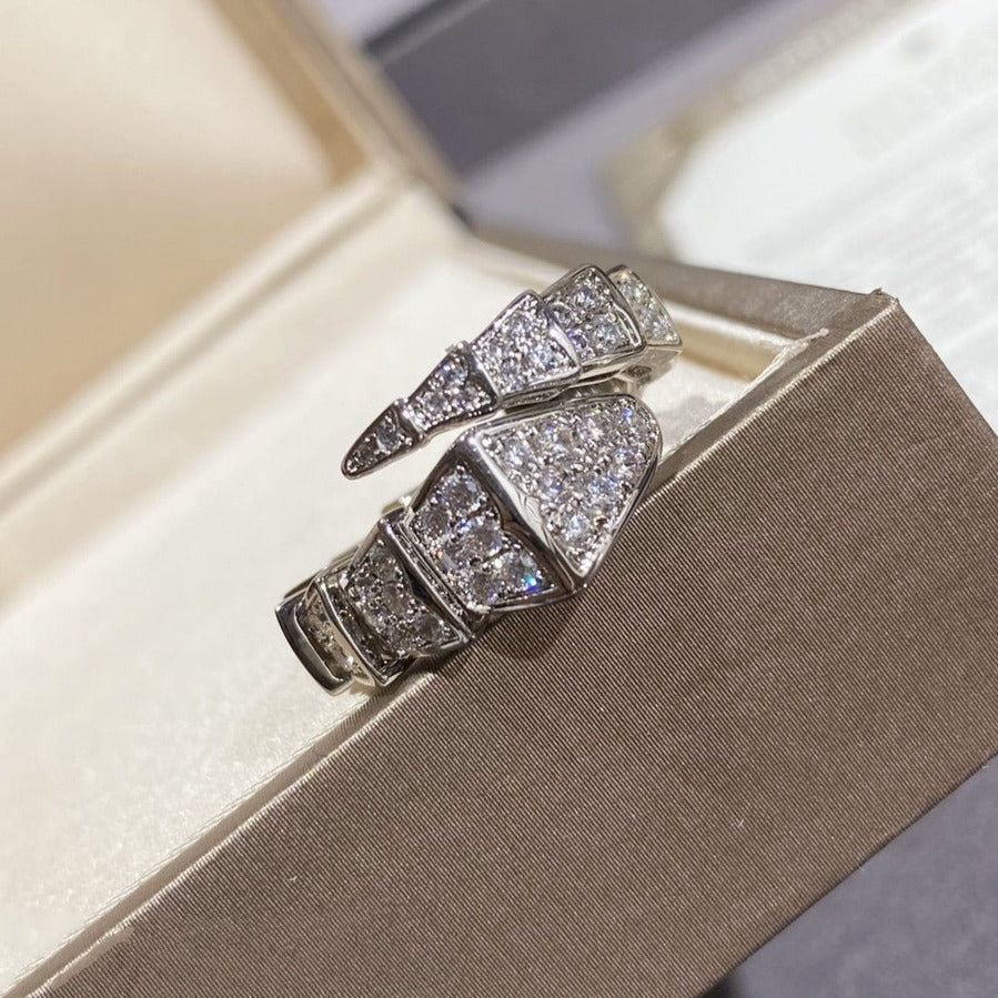 [Stellar Jewelry]SERPENTI LARGE RING SILVER DIAMOND PAVED