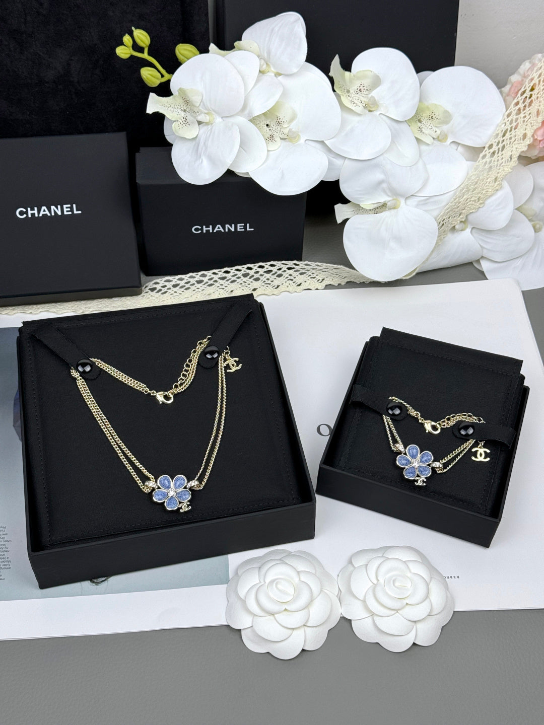 [Stellar Jewelry]VOLTE New Blue Floral Double-Layer Bracelet