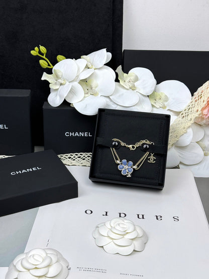 [Stellar Jewelry]VOLTE New Blue Floral Double-Layer Bracelet