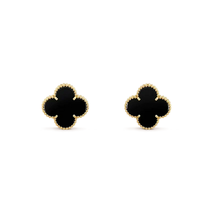 [Stellar Jewelry]CLOVER MEDIUM 1 MOTIFS  ONYX STUD EARRINGS