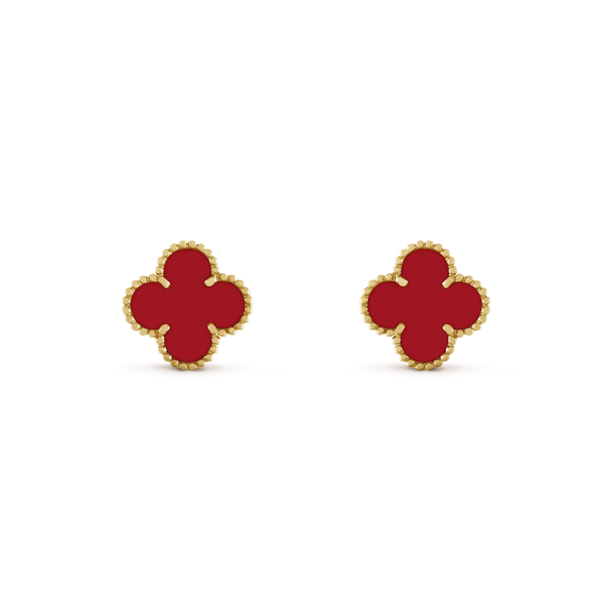 [Stellar Jewelry]CLOVER MINI 9.5MM CARNELIAN EARRINGS