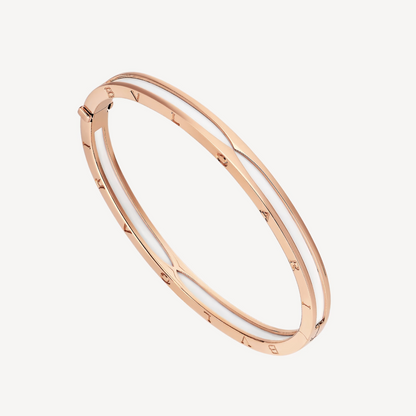 [Stellar Jewelry]ZERO 1 PINK GOLD WITH WHITE CERAMIC BRACELET