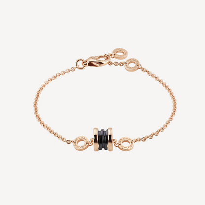[Stellar Jewelry]ZERO 1 SOFT PINK GOLD AND BLACK CERAMIC BRACELET