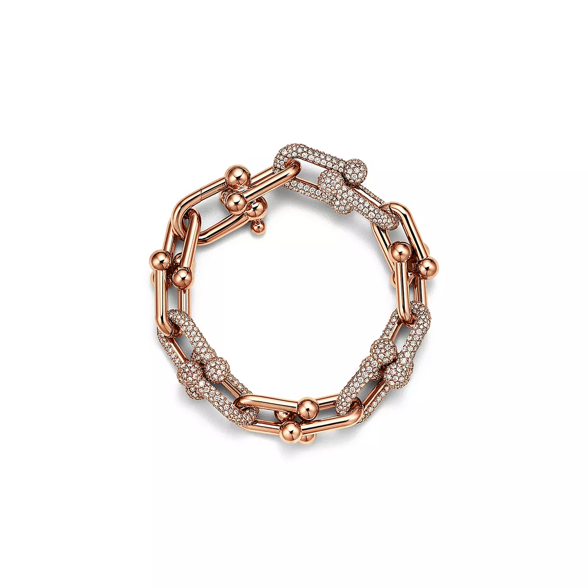 [Stellar jewels]HARDWEAR LARGE LINK PINK GOLD PAVED DIAMOND BRACELET