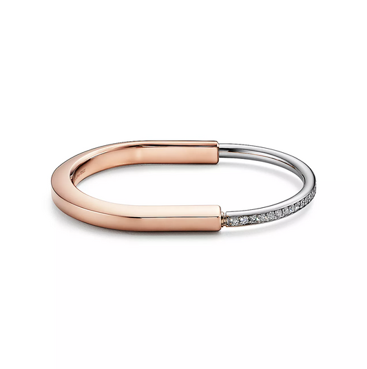 [Stellar jewels]LOCK BRACELET ROSE AND WHITE GOLD DIAMOND