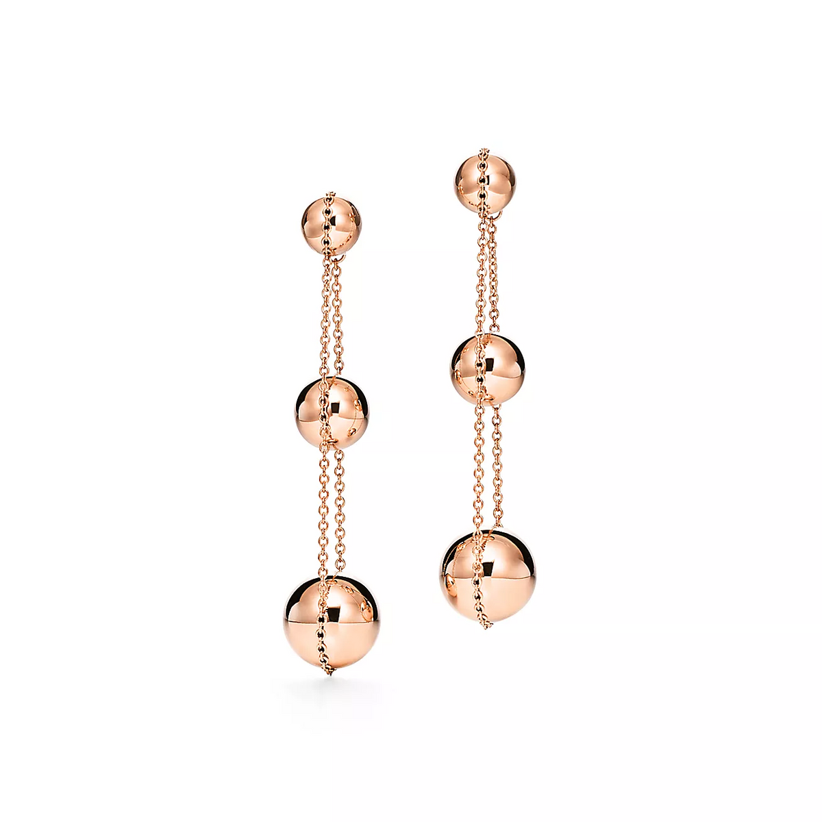 [Stellar jewels]TRIPLE DROP PINK GOLD EARRINGS