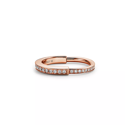 [Stellar jewels]LOCK RING PINK GOLD DIAMOND PAVED