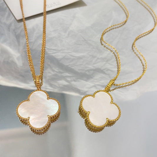 [Stellar Jewelry]CLOVER 25MM MOP LARGE PENDANT NECKLACE
