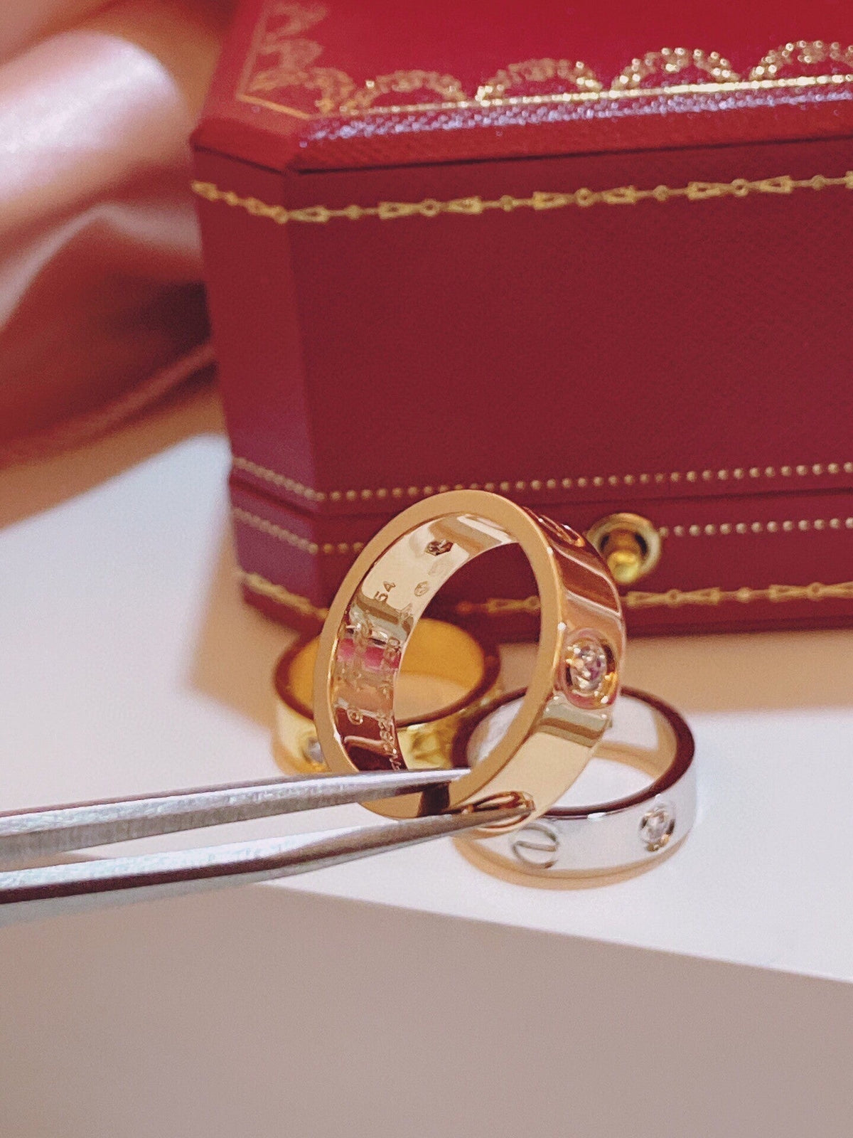 [Stellar Jewelry]Three-Diamond Ring