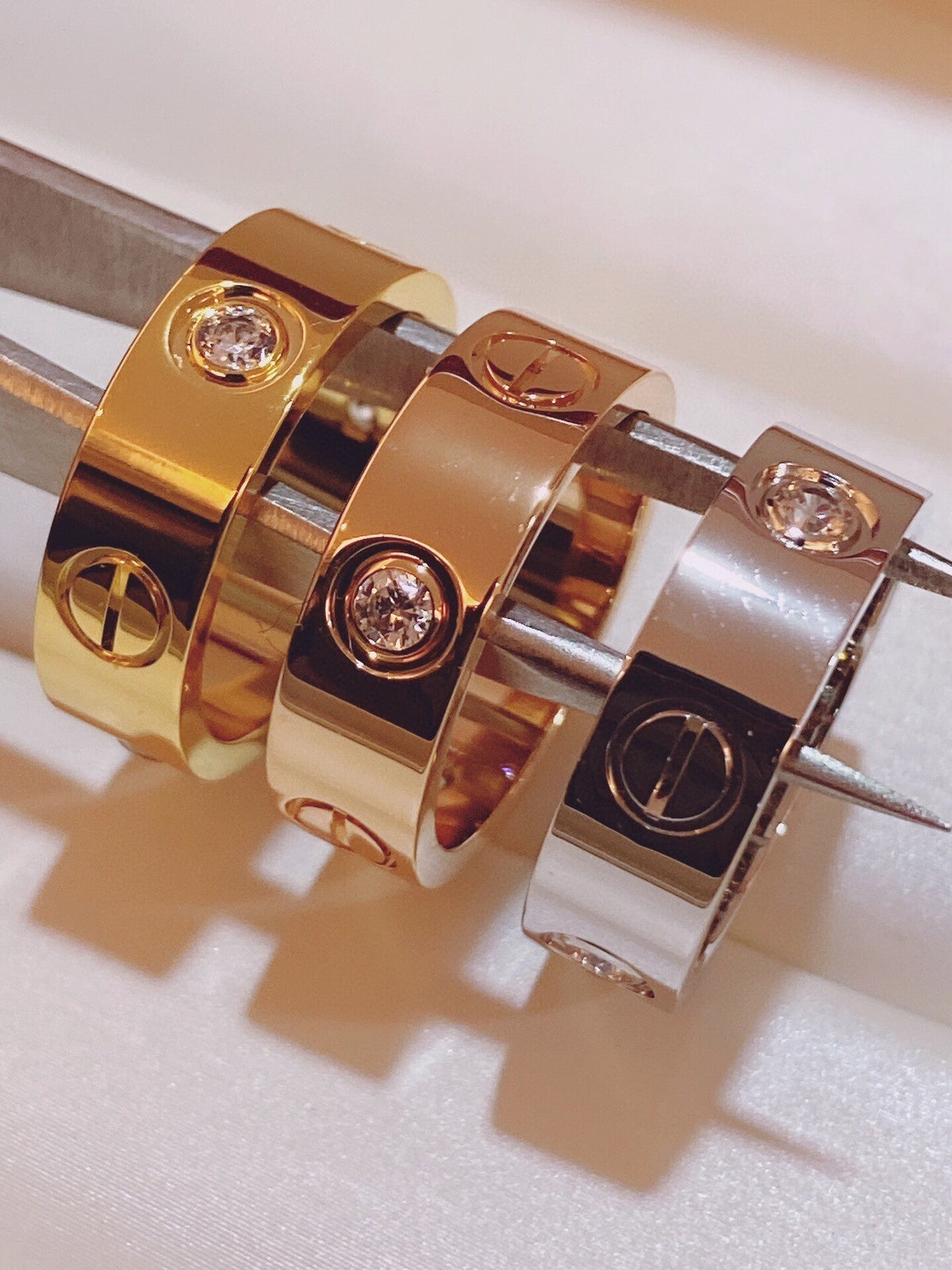 [Stellar Jewelry]Three-Diamond Ring