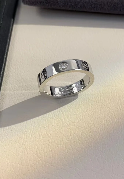 [Stellar Jewelry]LOVE RING 4MM 1 DIAMOND SILVER
