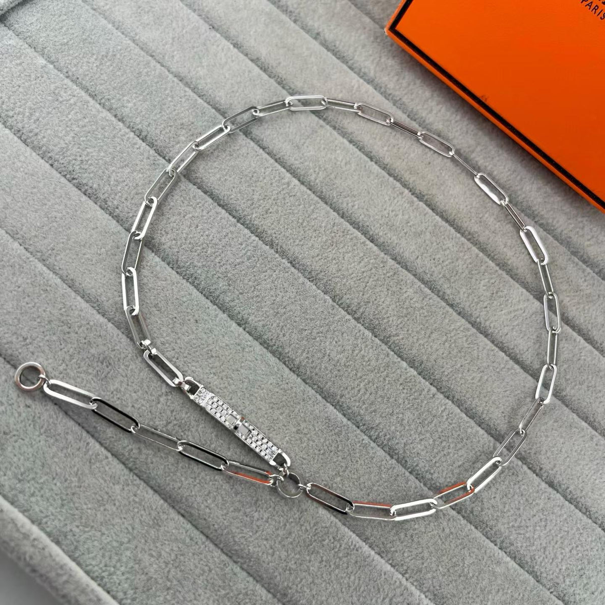 [Stellar Jewelry]FULL PAVE PIG NOSE CLASP NECKLACE