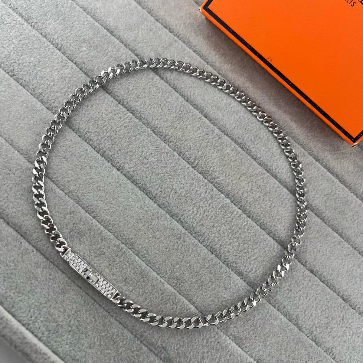 [Stellar Jewelry]FULL PAVE PIG NOSE BELT NECKLACE