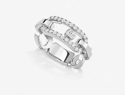 [Stellar Jewelry]Sliding Single Diamond Ring