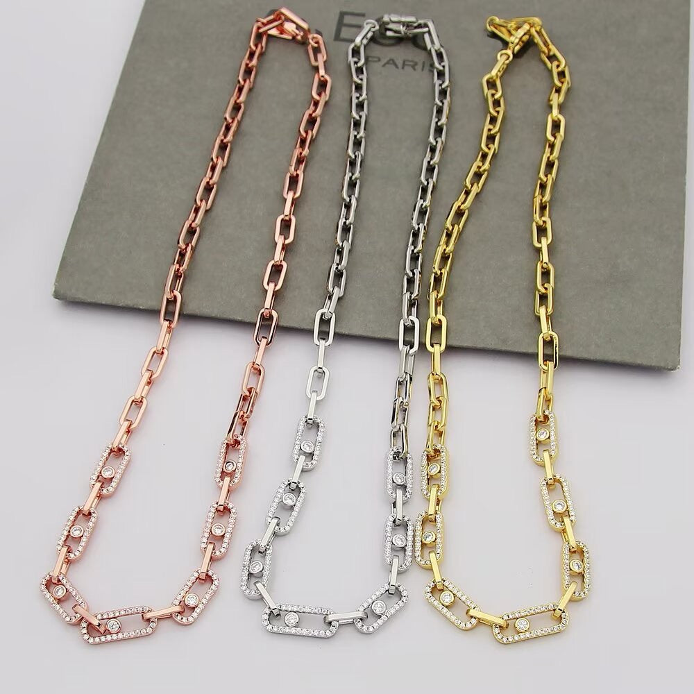 [Stellar Jewelry]Move Link Pave Diamond Necklace