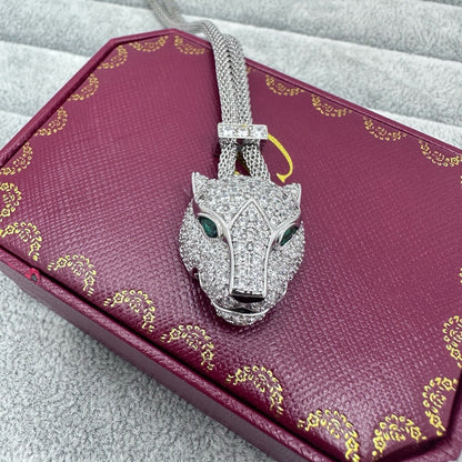 [Stellar Jewelry]FULL STONE BIG LEOPARD HEAD NECKLACE