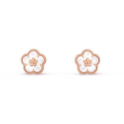 [Stellar Jewelry]LUCKY PINK GOLD WHITE MOP EARRINGS