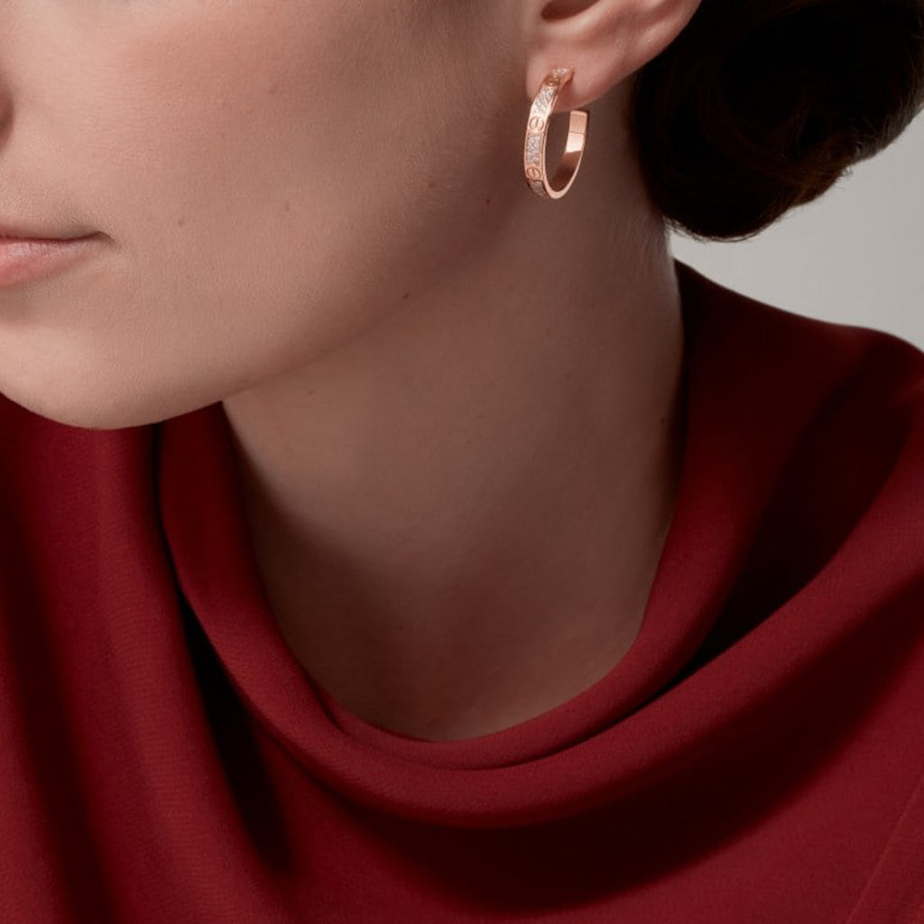 [Stellar Jewelry]LOVE EARRINGS 3.6MM DIAMOND PAVED