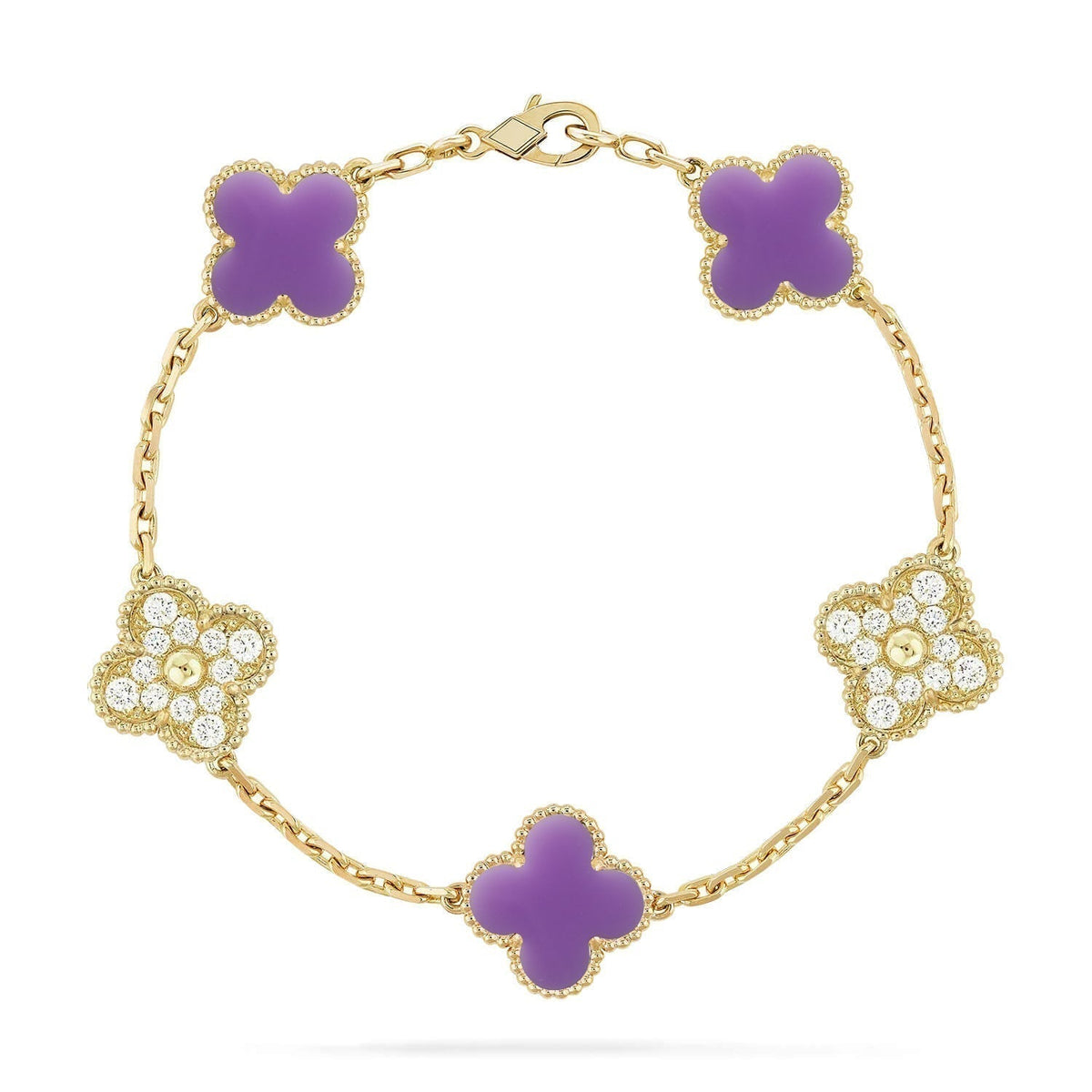 [Stellar Jewelry]CLOVER 5 MOTIF LIGHT PURPLE BRACELET COLLECTION