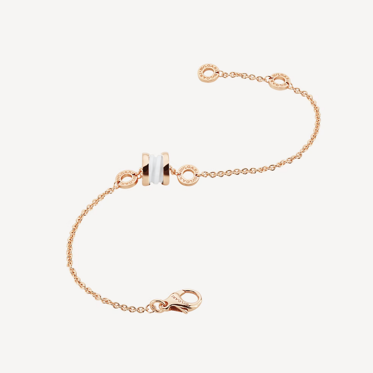 [Stellar Jewelry]ZERO 1 SOFT PINK GOLD AND WHITE CERAMIC BRACELET