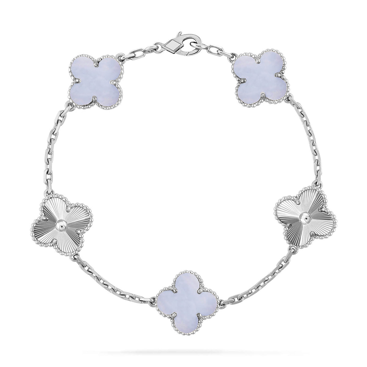 [Stellar Jewelry] CLOVER 5 MOTIF PURPLE CHALCEDONY BRACELET COLLECTION